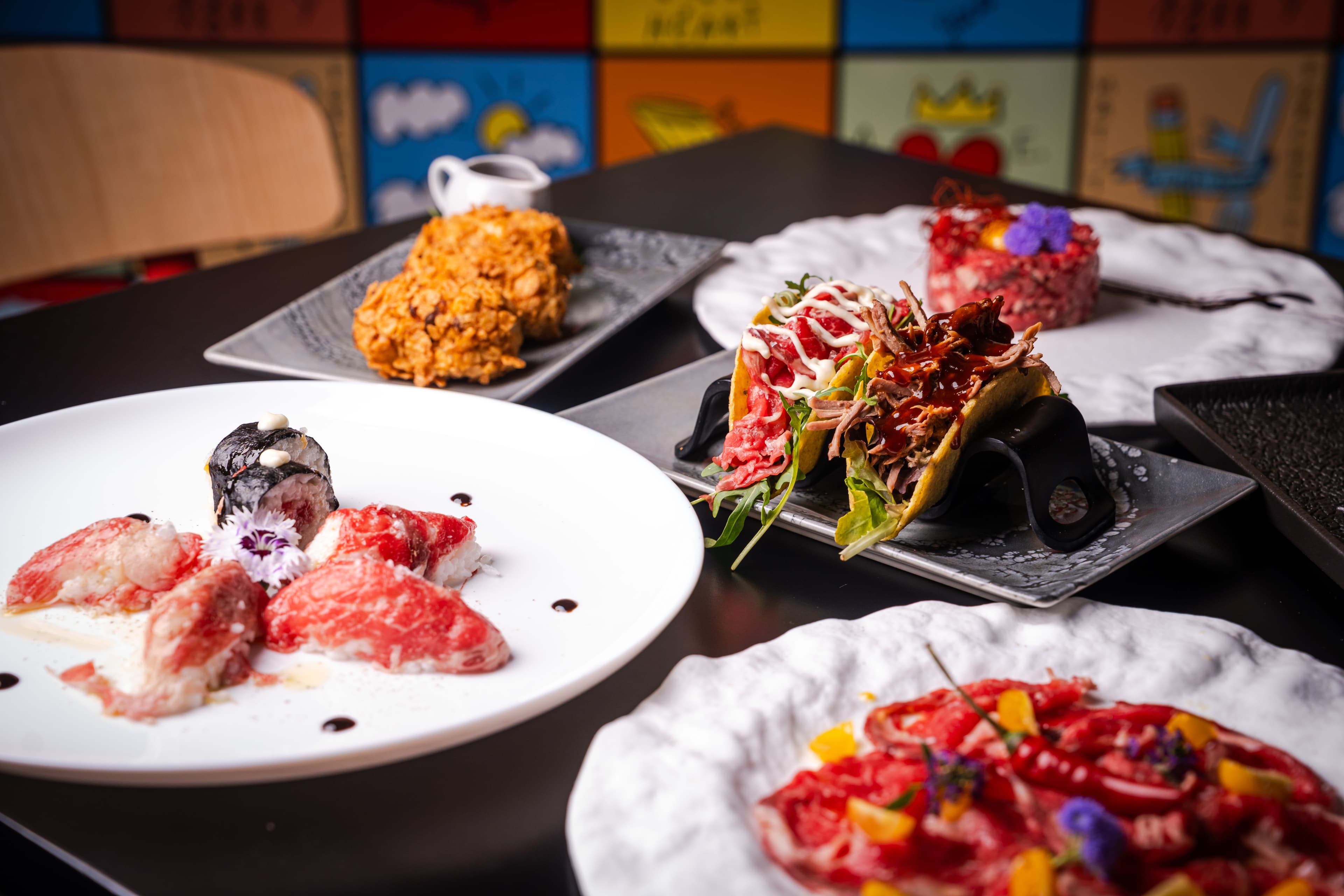 Degustación de platos de carne